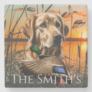 Golden Retriever Personalised Stone Coaster