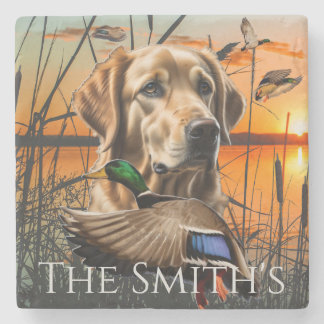 Golden Retriever Personalised Stone Coaster