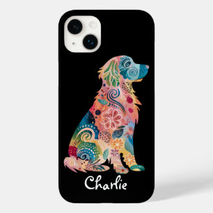 Golden Retriever Pet Dog Abstract Flowers Custom Case-Mate iPhone 14 Plus Case