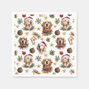 Golden Retriever Pet Dog Christmas Pattern  Napkin