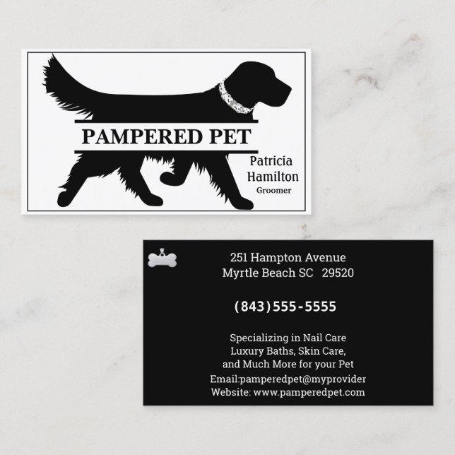 Golden Retriever Pet Groomer/ Vet Business Card (Front/Back)