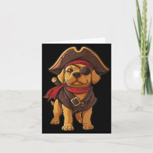 Golden Retriever Pirate Dog Halloween Party Men Card