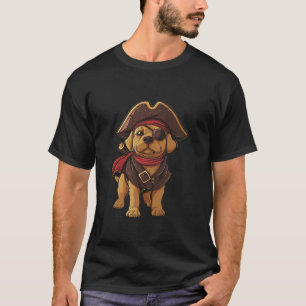 Golden Retriever Pirate Dog Halloween Party T Shir T-Shirt