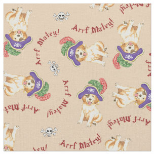 Golden Retriever Pirate Fabric
