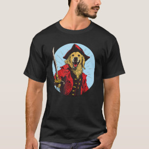 Golden Retriever Pirate Funny Dog Captain T-Shirt