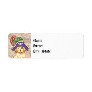Golden Retriever Pirate Return Address Label