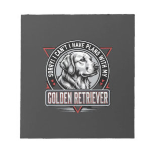 Golden Retriever Plans Dog Badge Design Notepad