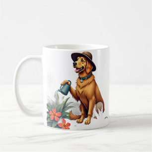 Golden Retriever Plant Parent Gardening Botanical Coffee Mug