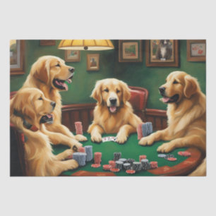 Golden Retriever Poker Party Decoupage Paper