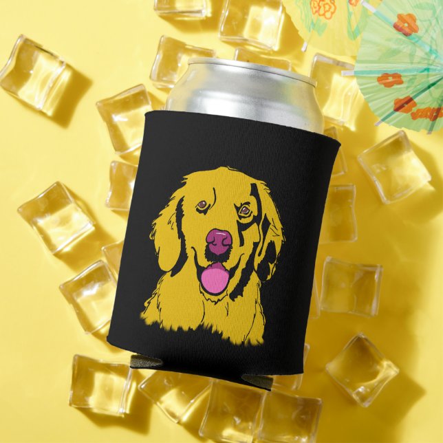 Golden Retriever Pop Art Can Cooler (In Situ Summer)