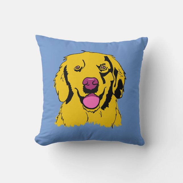 Golden Retriever Pop Art Cushion (Front)