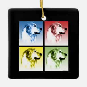 Golden Retriever Pop Ceramic Ornament
