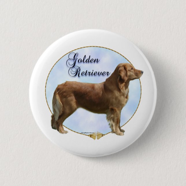 Golden Retriever Portrait - Button (Front)