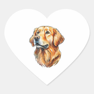 Golden Retriever Portrait Classic T-Shirt Heart Sticker