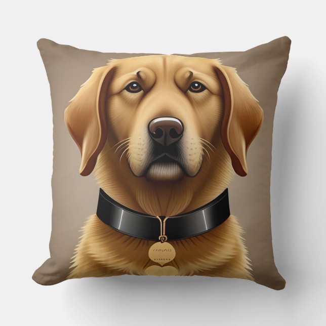 Golden Retriever Portrait  Cushion (Front)