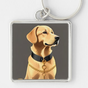 Golden Retriever Portrait Key Ring