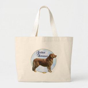 Golden Retriever Portrait Large Tote Bag
