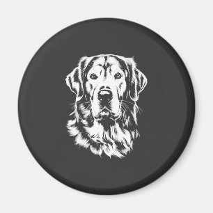 Golden Retriever Portrait Minimalist Apparel Magnet