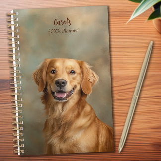 Golden Retriever Portrait Personalised Yearly Planner