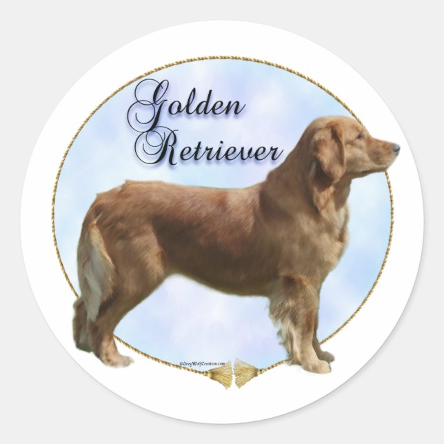 Golden Retriever Portrait Sticker (Front)