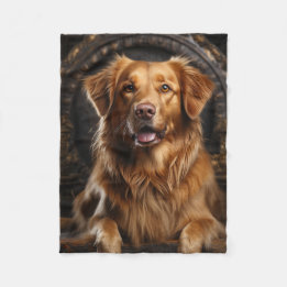 Golden Retriever posing Fleece Blanket