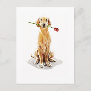 Golden Retriever Postcard –Watercolor Art