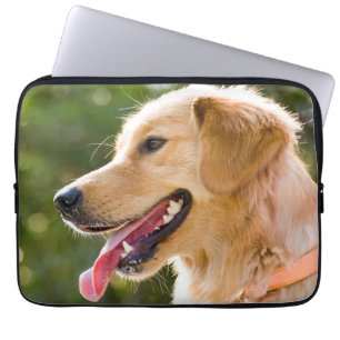 Golden Retriever Profile With Tongue Out Laptop Sleeve