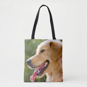 Golden Retriever Profile With Tongue Out Tote Bag