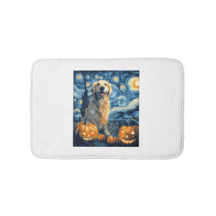 Golden Retriever Pumpkin Starry Night Dog Mom Van Bath Mat