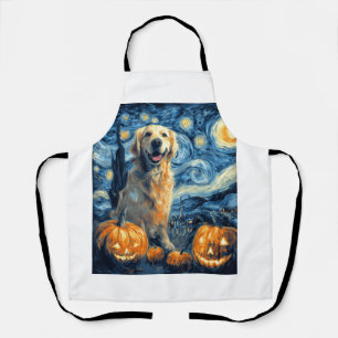 Golden Retriever Pumpkin Starry Night Dog Mum Van Apron