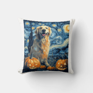 Golden Retriever Pumpkin Starry Night Dog Mum Van Cushion