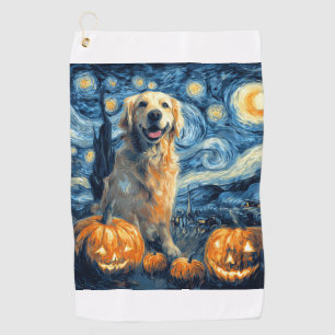 Golden Retriever Pumpkin Starry Night Dog Mum Van Golf Towel