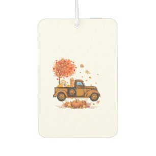Golden Retriever Pumpkin Truck Autumn Leaf Fall th Car Air Freshener