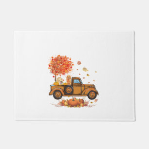 Golden Retriever Pumpkin Truck Autumn Leaf Fall th Doormat