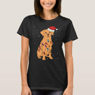 Golden Retriever Pup Christmas Lights T-Shirt