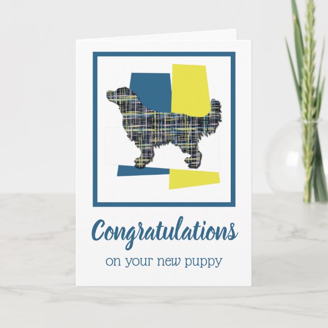 Golden Retriever Pup Congratulations Greeting Card (Front)