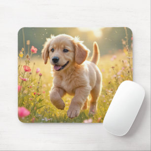 Golden Retriever Pup In a Summer Field Mouse Pad