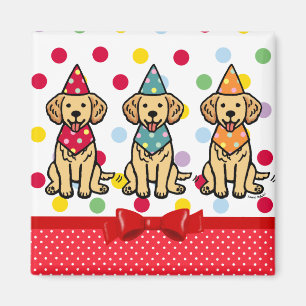 Golden Retriever Puppies Birthday Magnet