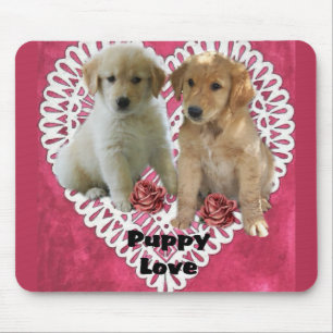 Golden Retriever Puppies Valentines Mouse Pad