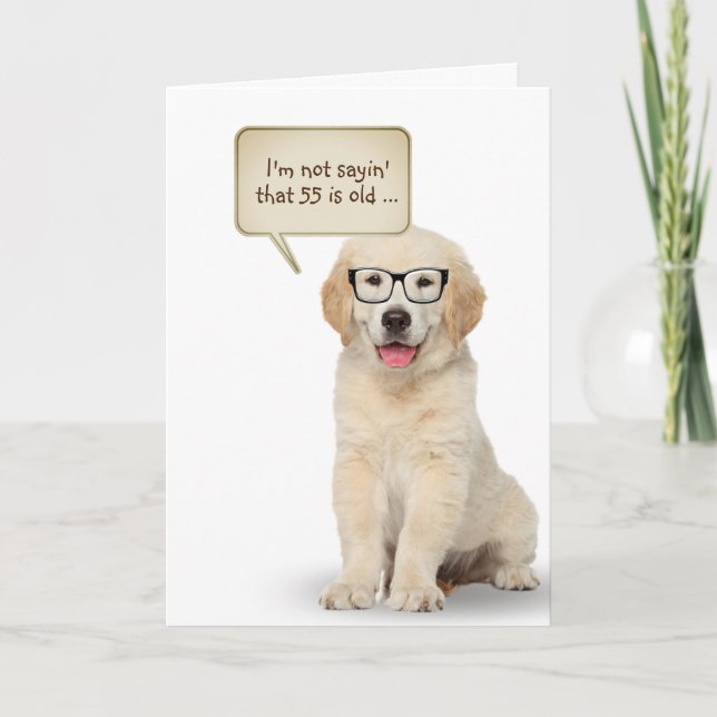 Golden Retriever Puppy 55th Birthday  Card (Front)