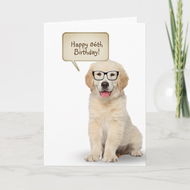 Golden Retriever Puppy 86th Birthday  Card (Front)