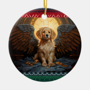 Golden Retriever puppy Angel Ceramic Ornament