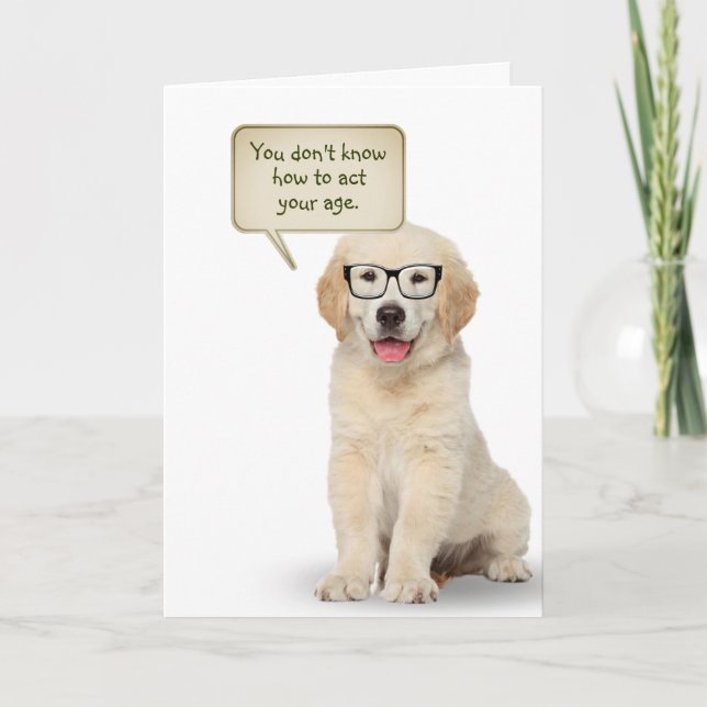 Golden Retriever Puppy Birthday  Card (Front)