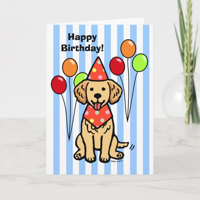 Golden Retriever Puppy Birthday Card (Front)