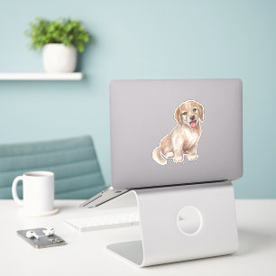 Golden Retriever Puppy Cartoon Dog Sticker