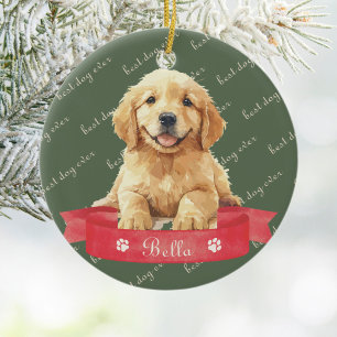 Golden Retriever Puppy Ceramic Ornament