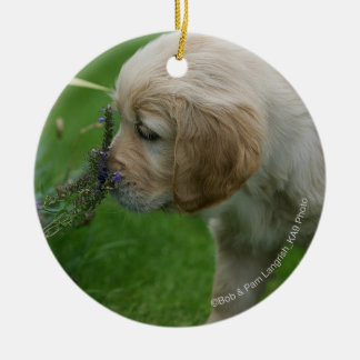 Golden Retriever Puppy Ceramic Tree Decoration
