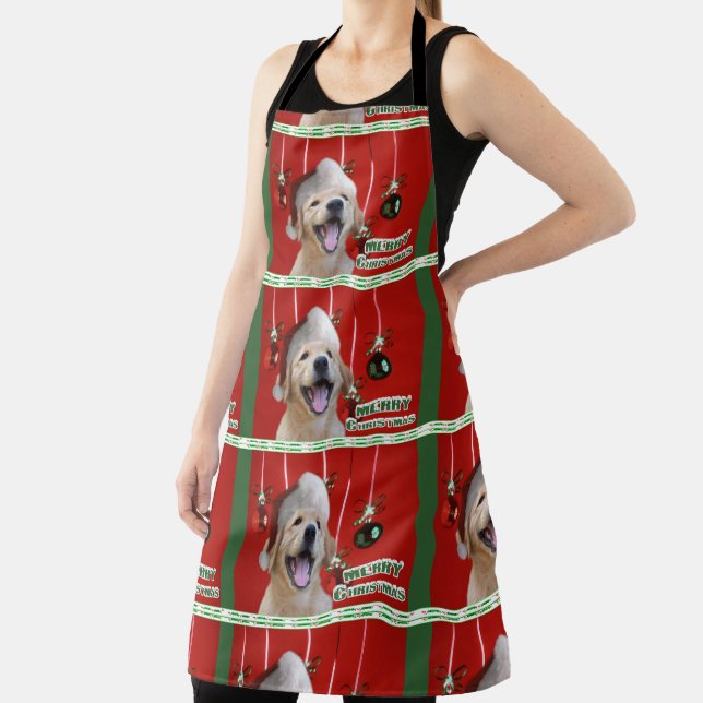 Golden Retriever Puppy Christmas Bowl Apron (Insitu)