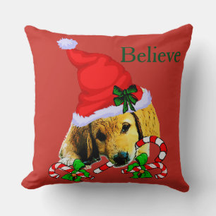 Golden Retriever Puppy Christmas Cushion