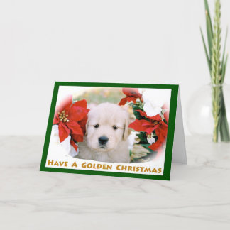 Golden Retriever Puppy Christmas Greeting Card